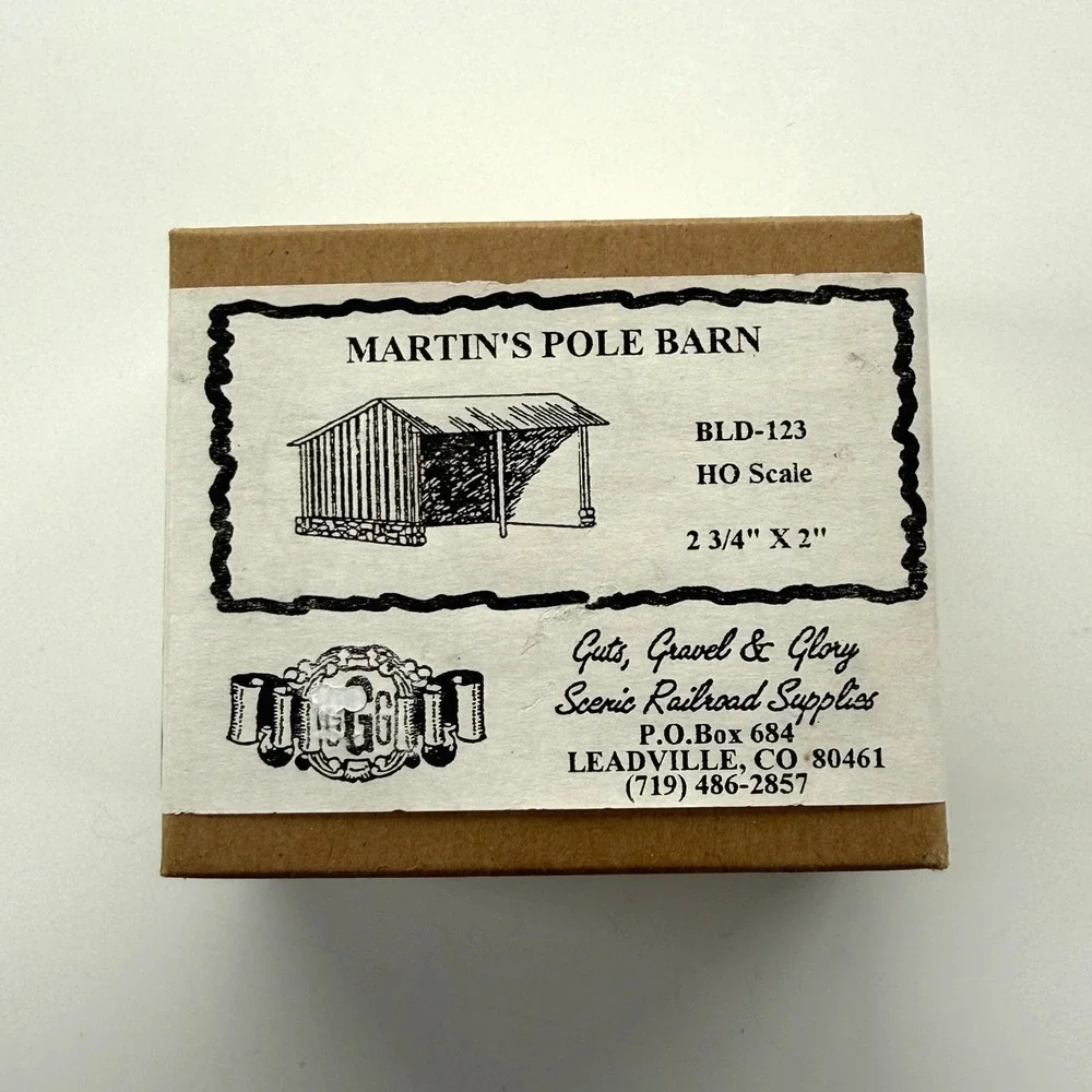 Guts, Gravel & Glory Martins‎ Pole Barn BLD-123 HO 1:87 Scale Railroad Model